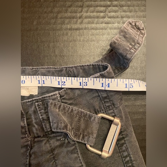 Anthropologie Side Buckle Cropped Charcoal Baggy Jeans Pants Button Fly Size 27 - Picture 9 of 9